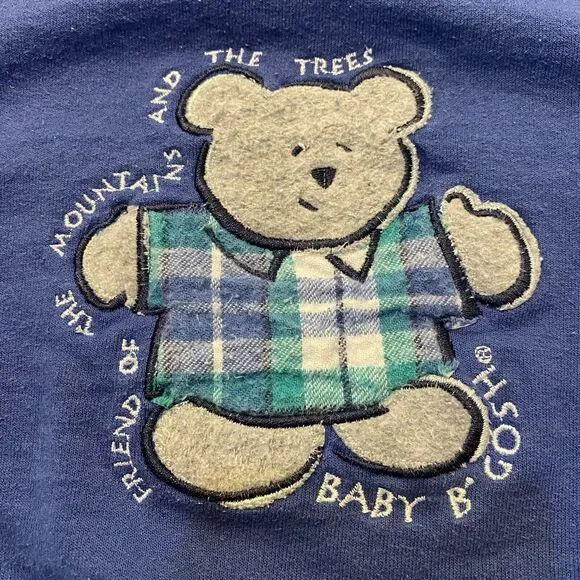 Vtg Baby B'Gosh Blue Teddy Bear FRIEND OF THE MOUNTAINS AND TREES Sweatshirt 18M - Picture 2 of 5